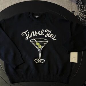 Tinsel Tini Black Graphic Sweater